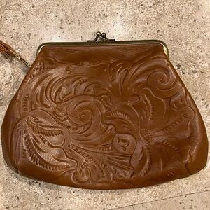 Patricia Nash Brown Embossed Clutch